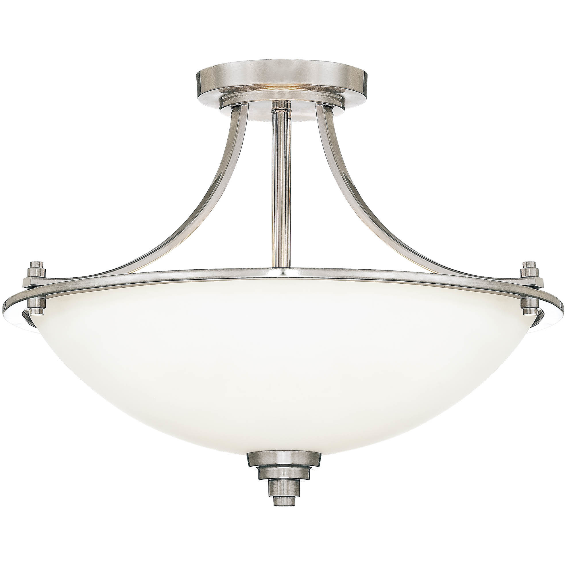 Bristo 3 Light 17.5 inch Satin Nickel Semi-Flush Mount Ceiling Light